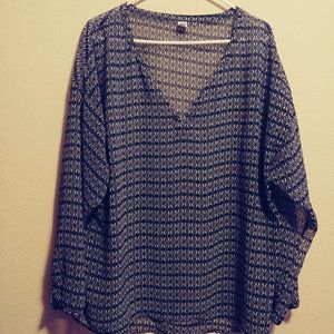 Black and White Sheer Blouse